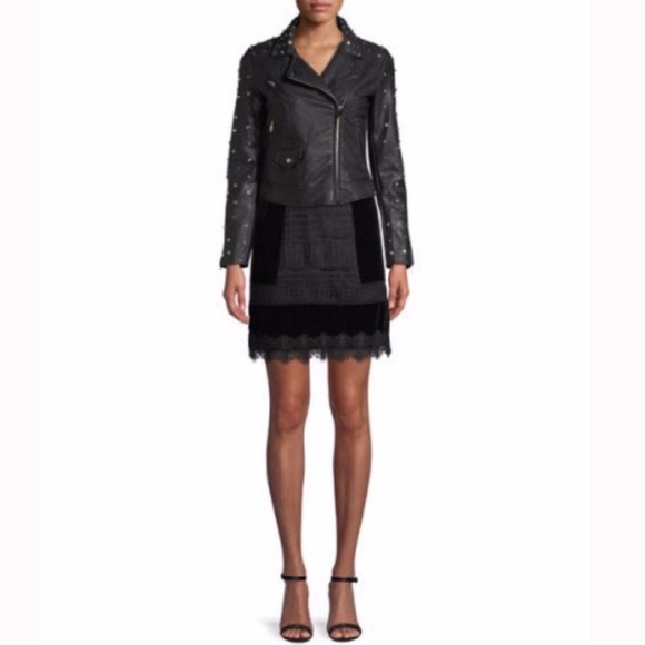 Free Generation Lace-Embroidered Velvet Skirt M - Picture 3 of 6